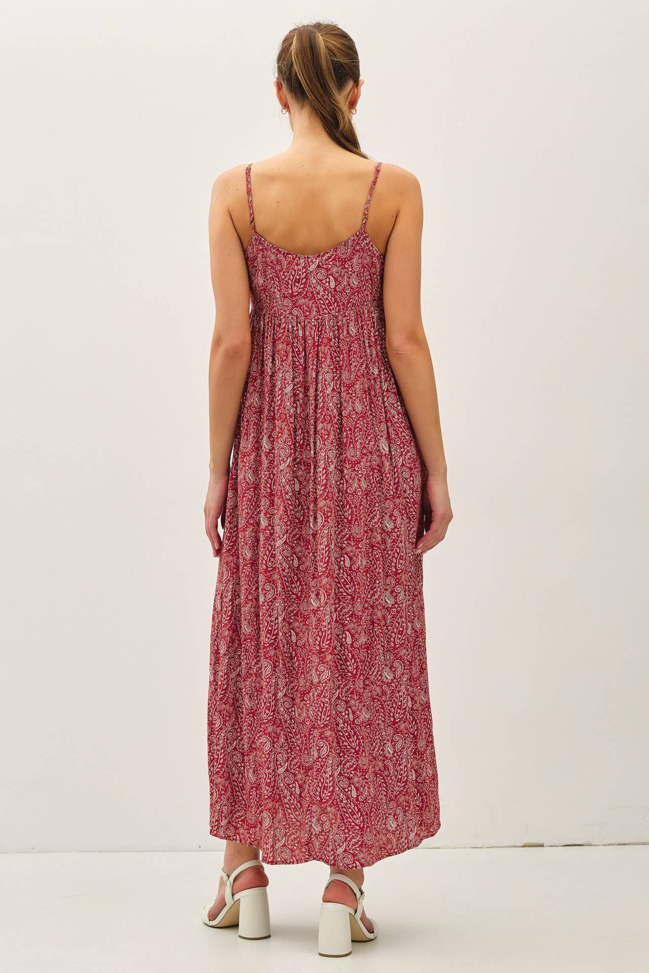 Be Cool - Wholesale Dress - Women's - PAISLEY PRINT MAXI DRESS WITH ADJUSTABLE STRAPS 6