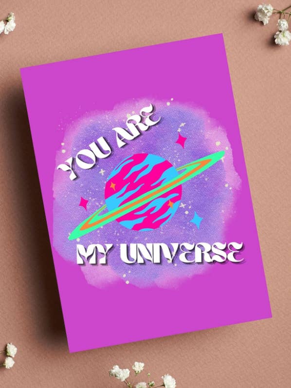 You Are My Universe Romantic Love Anniversary Greeting Card for wholesale by Printicole