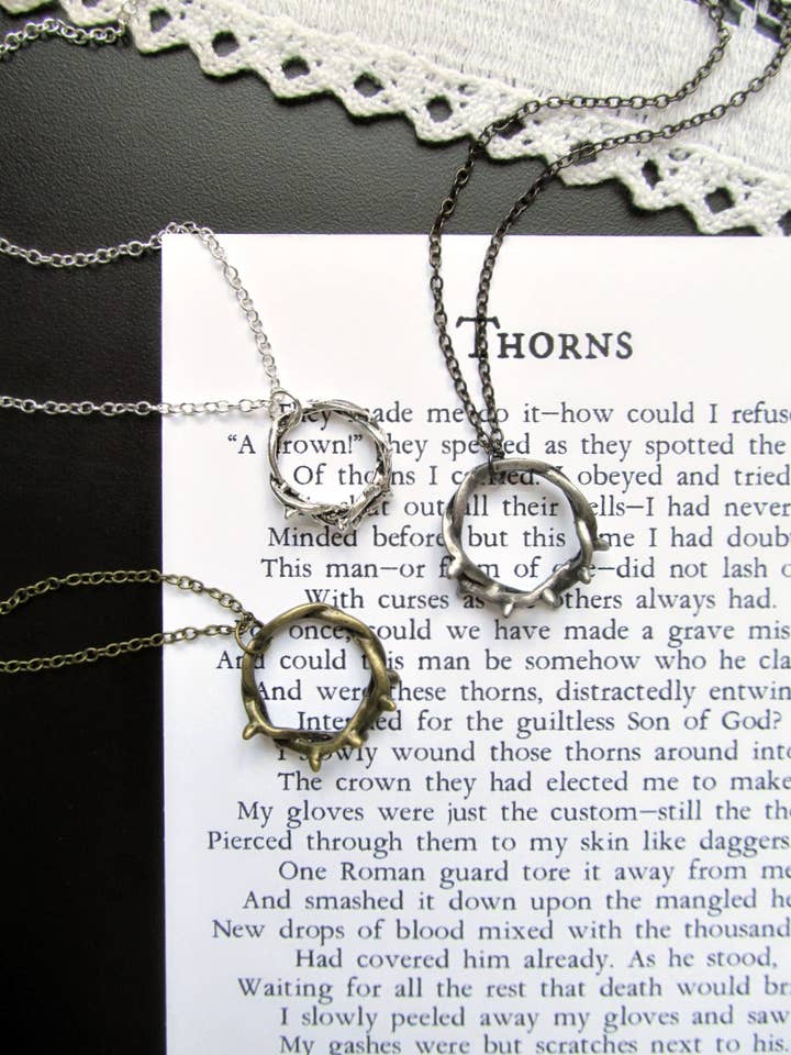 Crown of Thorns Necklace & Poem for wholesale by Hamrick Avenue