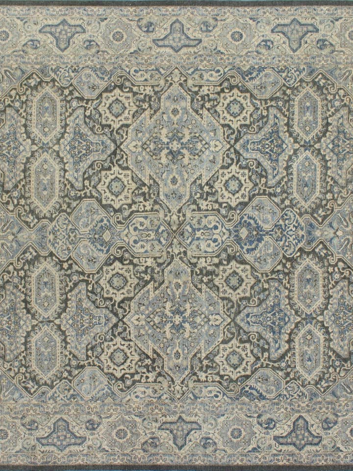 Yousafi Halim Charcoal/Ivory Rug, 8'0" x 9'11" for wholesale by Noori Rug