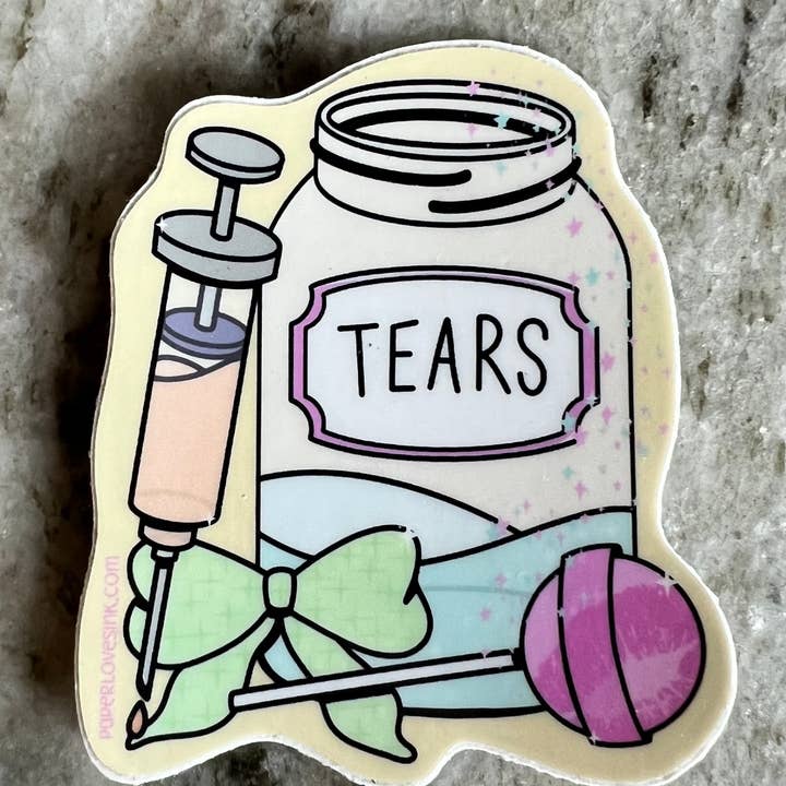 Tears Vinyl Stickers for wholesale by Paper Loves Ink
