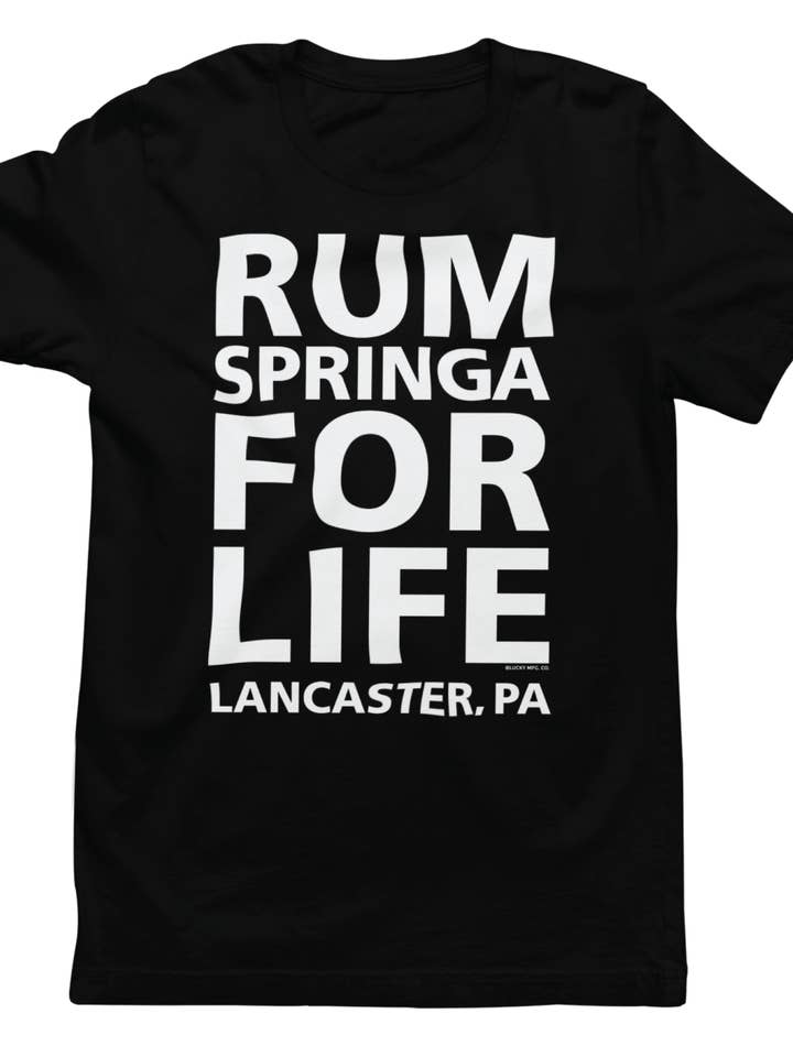 Lucky Mfg. Co. – T-shirt estampada - Homem por atacado – Camiseta Rumspringa For Life Amish feita nos EUA