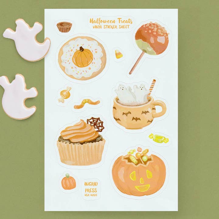 Halloween Treats Sticker Sheet 109-SS for wholesale by Ingrid Press