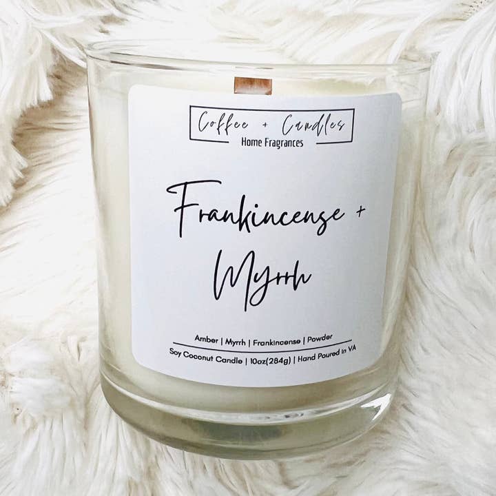 Frankincense + Myrrh Candle for wholesale by Coffee + Candles LLC