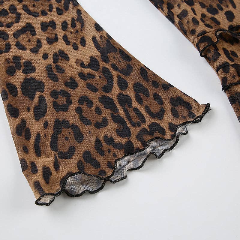 Brown Irregular String Leopard Print Sexy Top DPT2626 for wholesale on Faire8