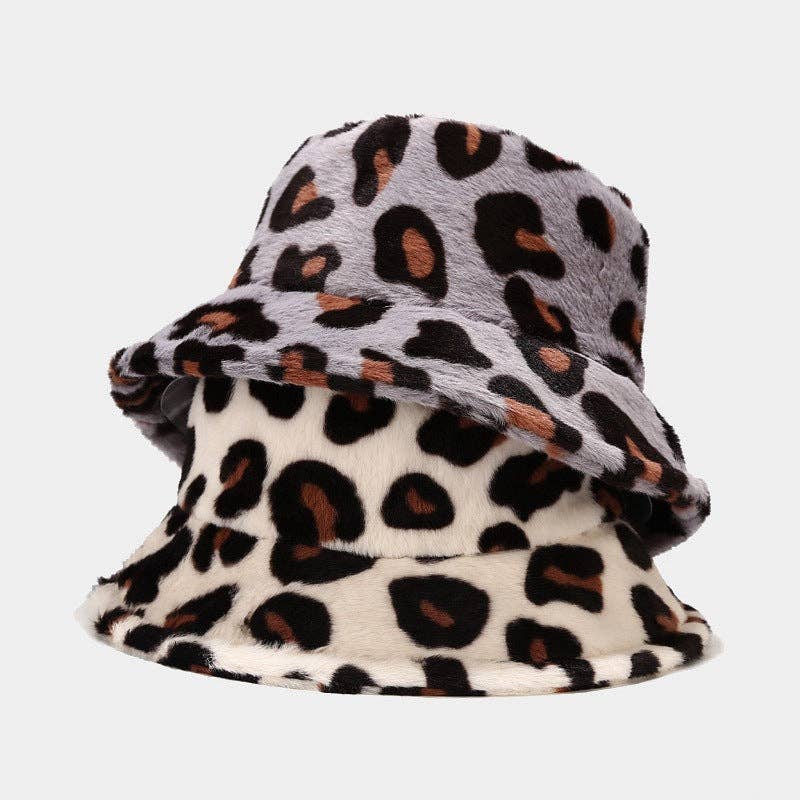 Dipped Shop - Venta al por mayor Gorro estilo pescador - Mujer - Versátiles sombreros de pescador gruesos con estampado de leopardo DPBH032514