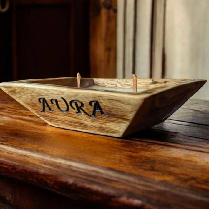 Aura Classic Hand Crafted Dough Bowl bowl Table Decor candle for wholesale by Aura & Aloe