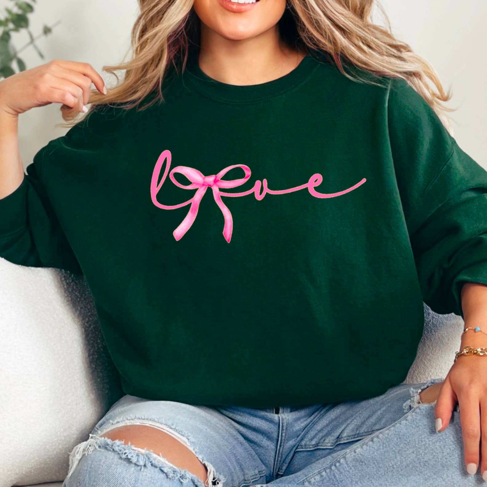 Shoppe SHC – Engroshandel Grafisk Sweatshirt - Dame – Elsk Coquette Sløjfe Sweatshirt | Skærmtrykt Sweatshirt14