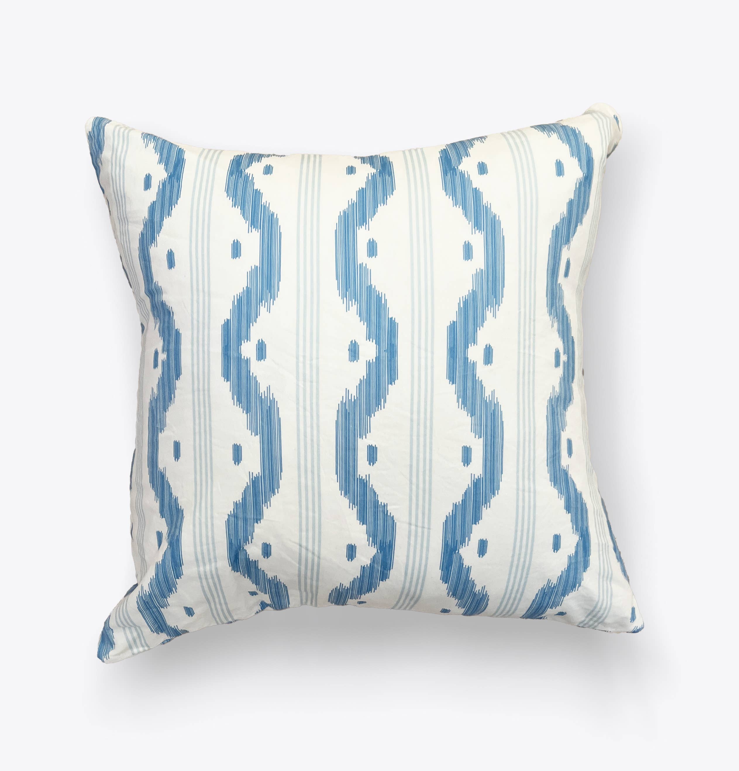 Sweet Pea And Whimsy - Wholesale Throw/Decorative Pillow - Napnook Throw Pillow Cover - Blue Ikat