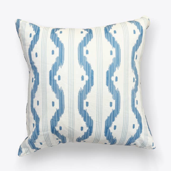 Sweet Pea And Whimsy - Wholesale Throw/Decorative Pillow - Napnook Throw Pillow Cover -  Blue Ikat0