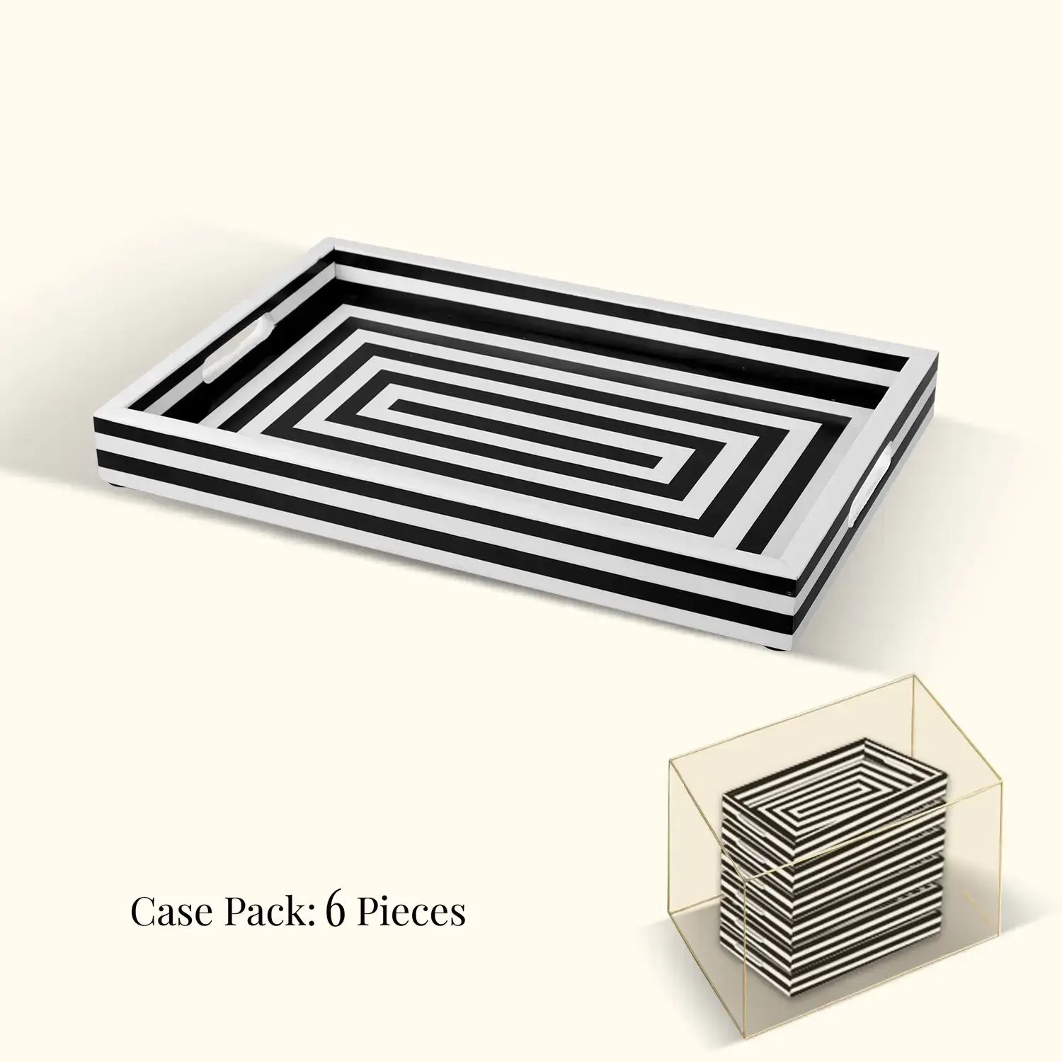 Muqeem & Brothers - Wholesale Decorative Tray - Decorative Trays Concentrics 11x17, Pack of 60