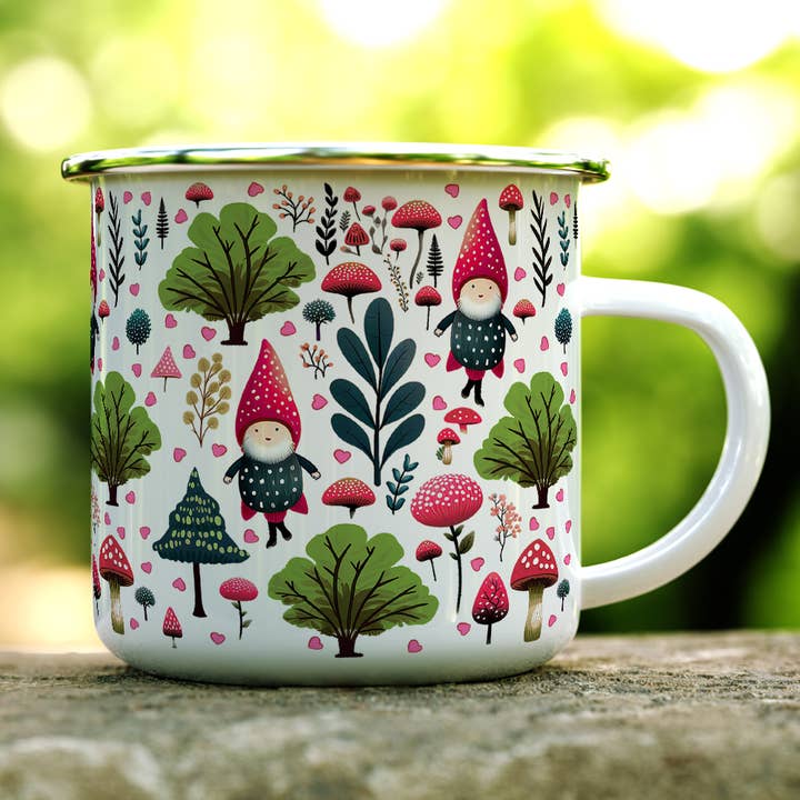 Loftipop - Wholesale Coffee Mug - Spring Woodland Hearts Gnome Camp Mug, Valentine Gifts