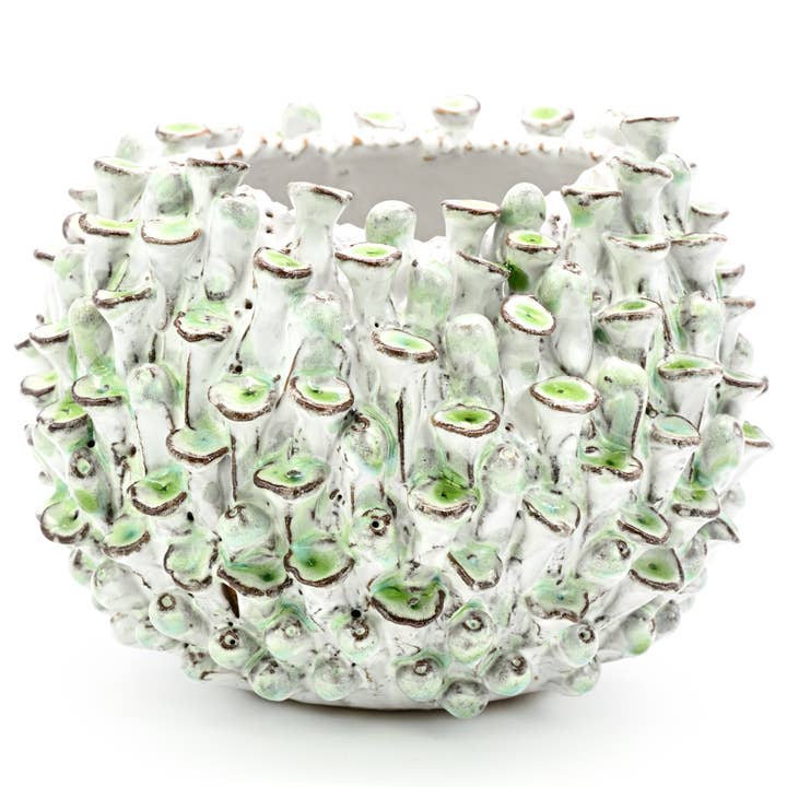 Oggetto Decorativo da Tavolo Anemone di Mare - Bianco e Verde per la vendita all'ingrosso da parte di Art Floral Trading LLC