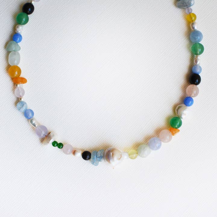 Gem & Blue - Wholesale Beaded/Pearl Necklace - Trove Bead Necklace