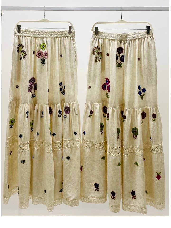 SWEET MAGIC MODA Y COMPLEMENTOS - Wholesale Skirt - Women's - BOHO MIDI SKIRTS EMBROIDERED COTTON1