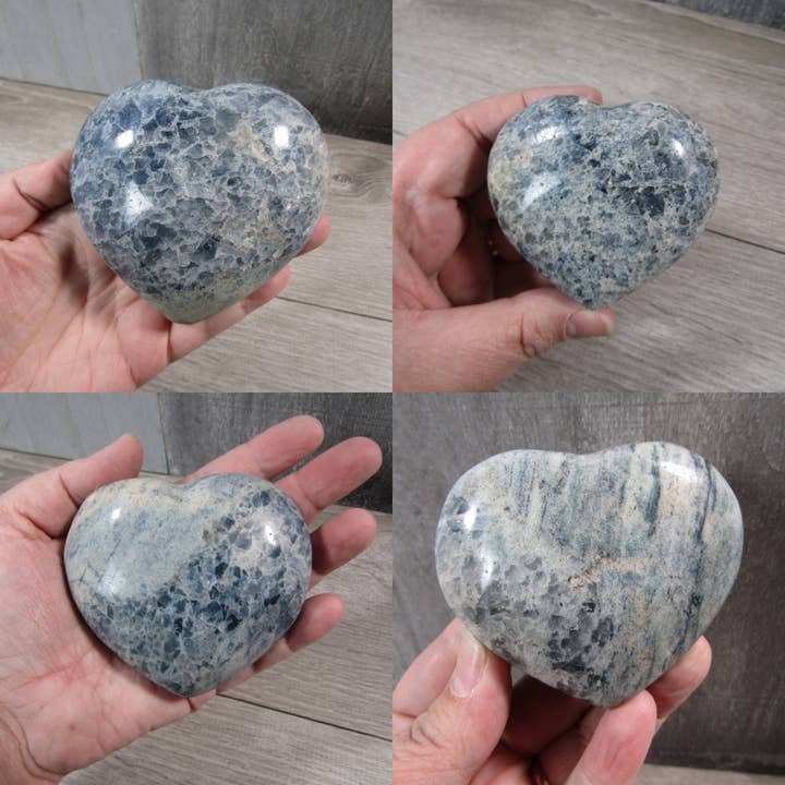 Blue Quartz Heart - Display Size Gemstone for Crystal Shops for wholesale by Keystone Crystals
