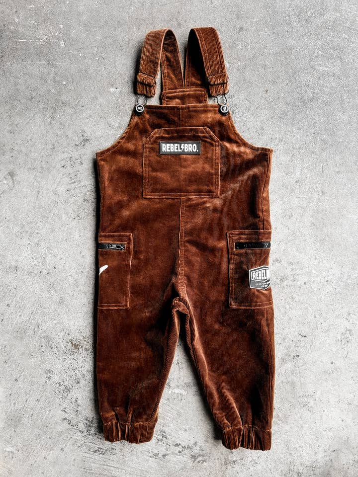 Overalls in Rust Corduroy (PREORDER) for wholesale by Rebel Bro