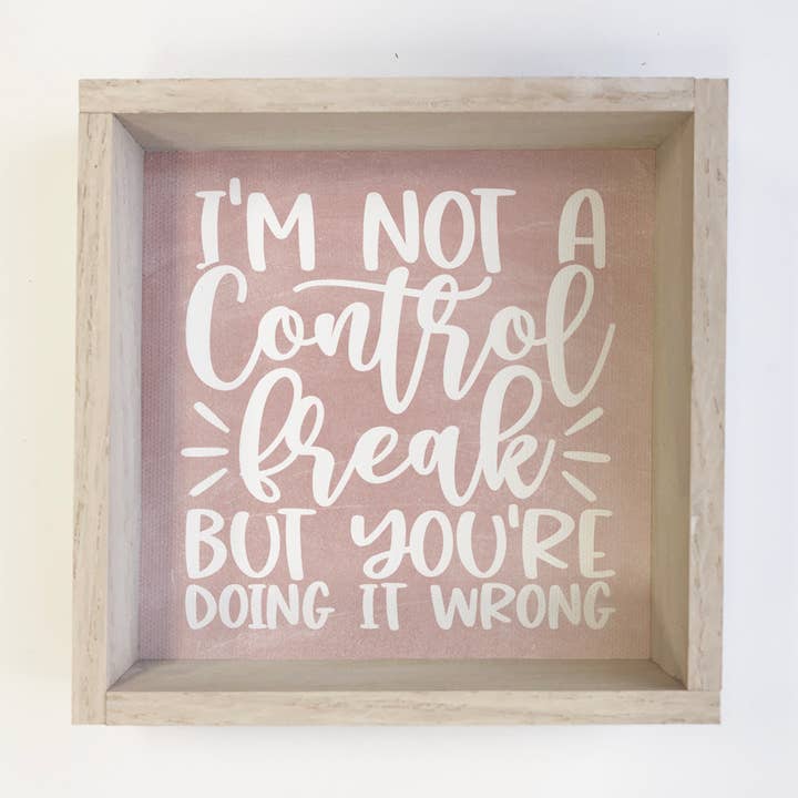 Hangout Home - Wholesale Bord/bordje - Not a Control Freak - Leuk schoolbordbord - Grappig woordbord0