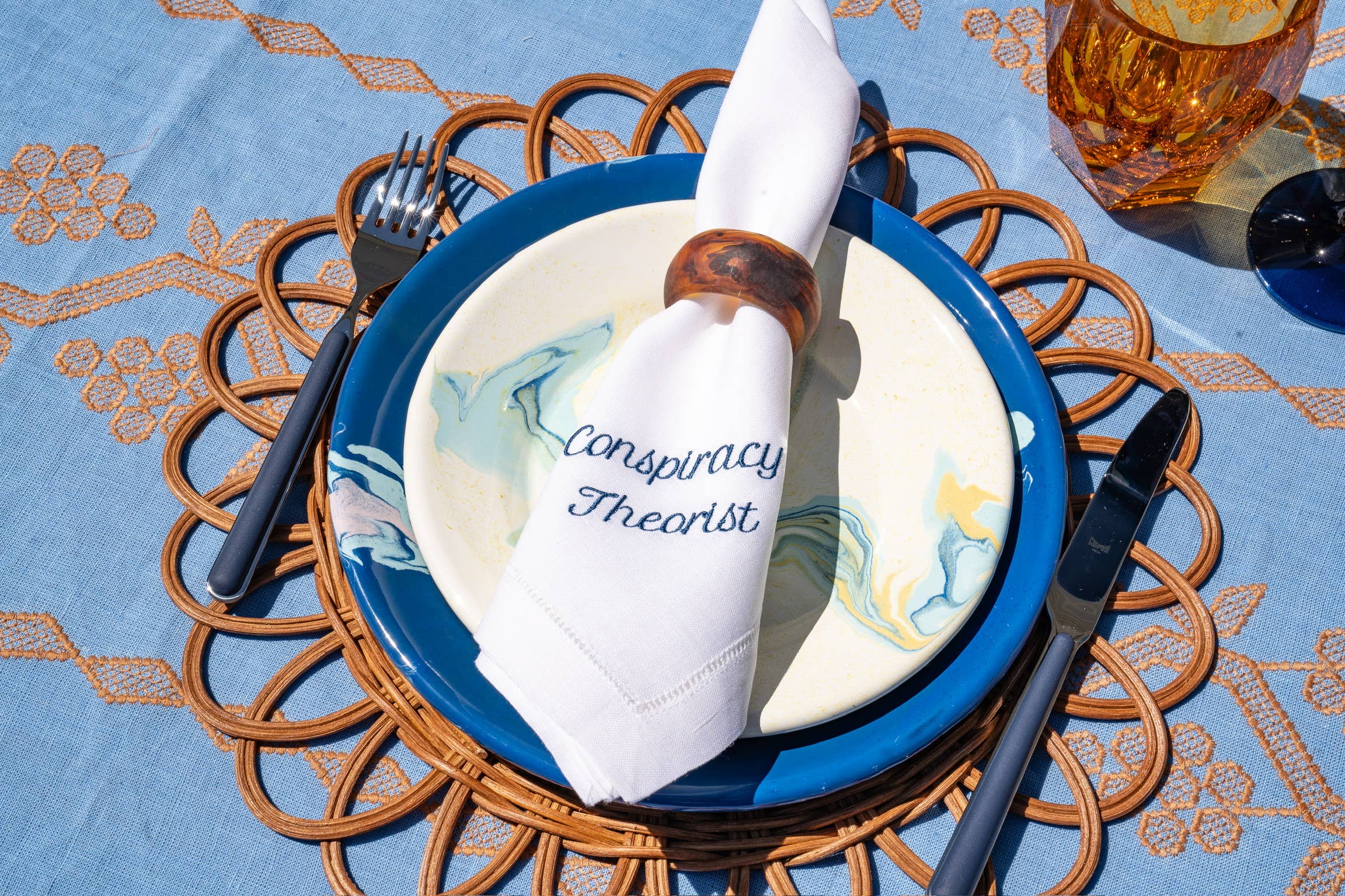 No Reservations - Vente Serviettes de table en tissu - Serviettes de table en lin avec superlatifs de fête – Lot de 128