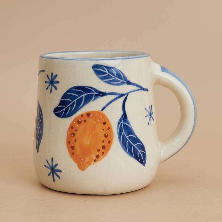 Casa Amarosa - Wholesale Coffee Mug - Lemon Coffee Mug- Yellow , 3.5 X 3 Inches