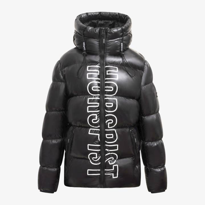 Buzz Shiny Black Down Jacket for wholesale by Horspist Paris