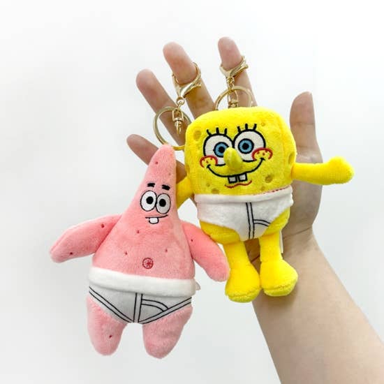 K-Wonderland – Porta-chaves - Unissexo por atacado – Coleção de Porta-Chaves de Peluche SpongeBob & Patrick4
