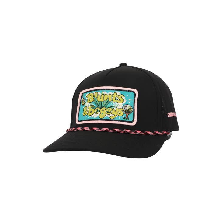 Shank It Golf - Wholesale Baseball Cap - Unisex - Electric Lettuce Black Rope Patch Golf Hat