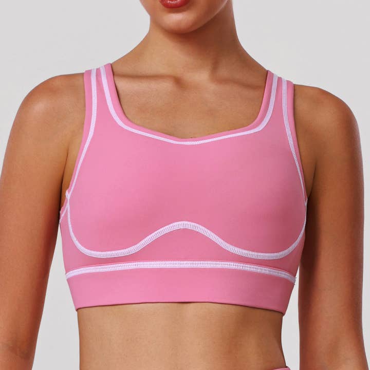 Soutien de Desporto Modelador com Costas Abertas e Blocos de Cor para Mulheres por atacado de Sodalemon