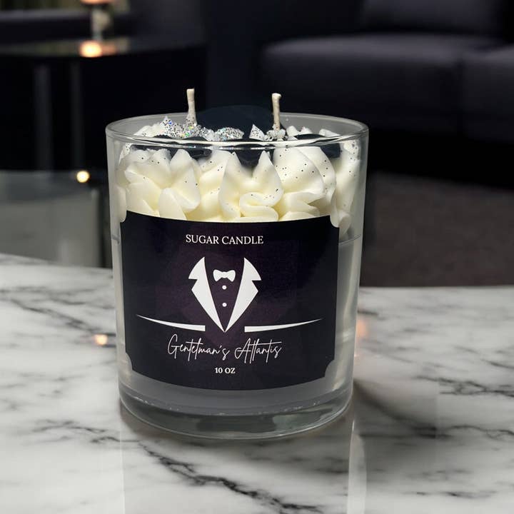 Sugar Candle - Wholesale Jar/Filled Candle - Gentlemen’s Atlantis Candle: Masculine, Soy Wax, Gift Ready7