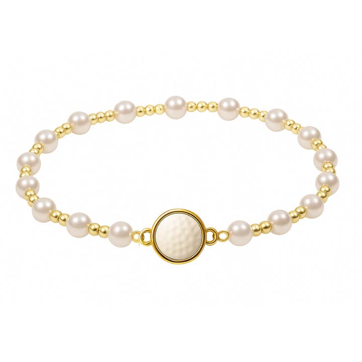 Pulseira de Pérolas de Bola de Golfe Bicolor com Contas por atacado de Born to Rally