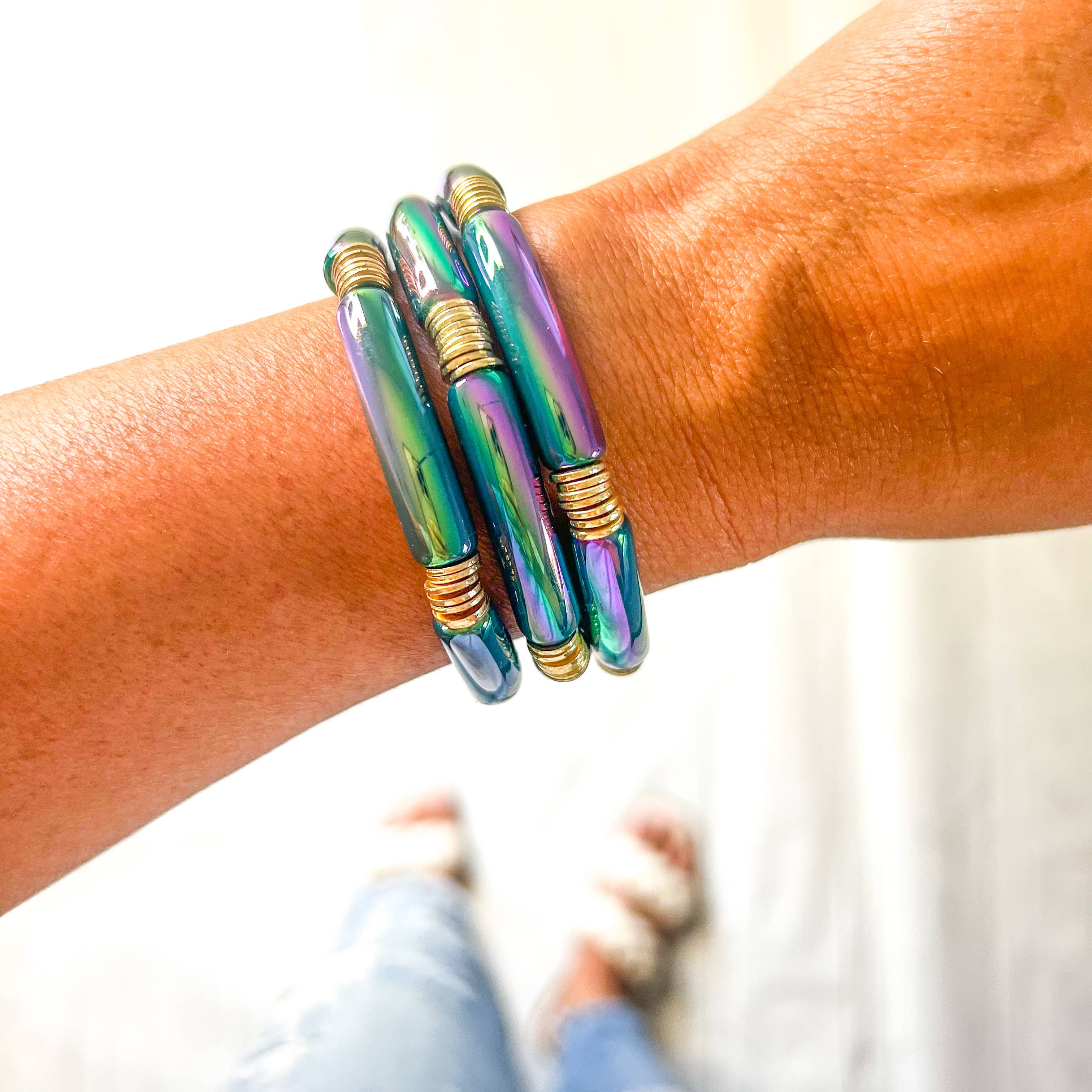 Savvy Bling - Wholesale Beaded Bracelet - Metallic Tube Bracelets3