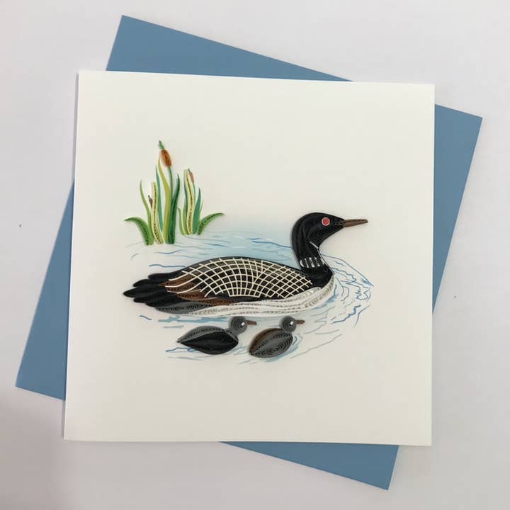 Loon Quilled Card for wholesale by Poppin Cards and Gifts