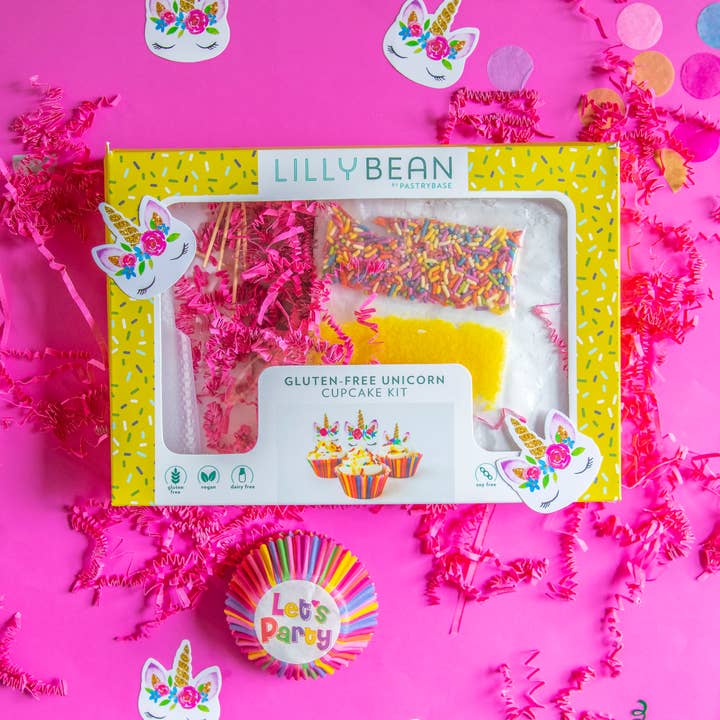 LillyBean Baking - Wholesale Cake Decorating Kit - Unicorn Cupcake Baking Kit (Vegan & Gluten-Free)