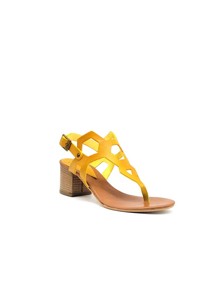 Eccellenza Donna - Wholesale Sandals - Women's - 101 YELLOW CUOIO LEATHER HANDMADE SHOES IN ITALY1