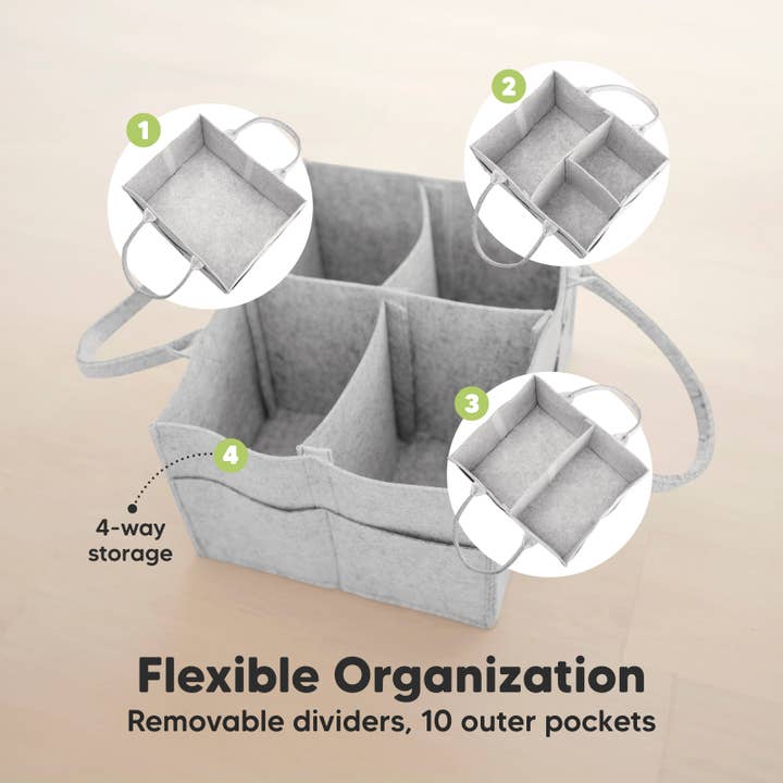 Classic Gray Original Baby Diaper Caddy Organizer for Nursery, Storage for wholesale on Faire
