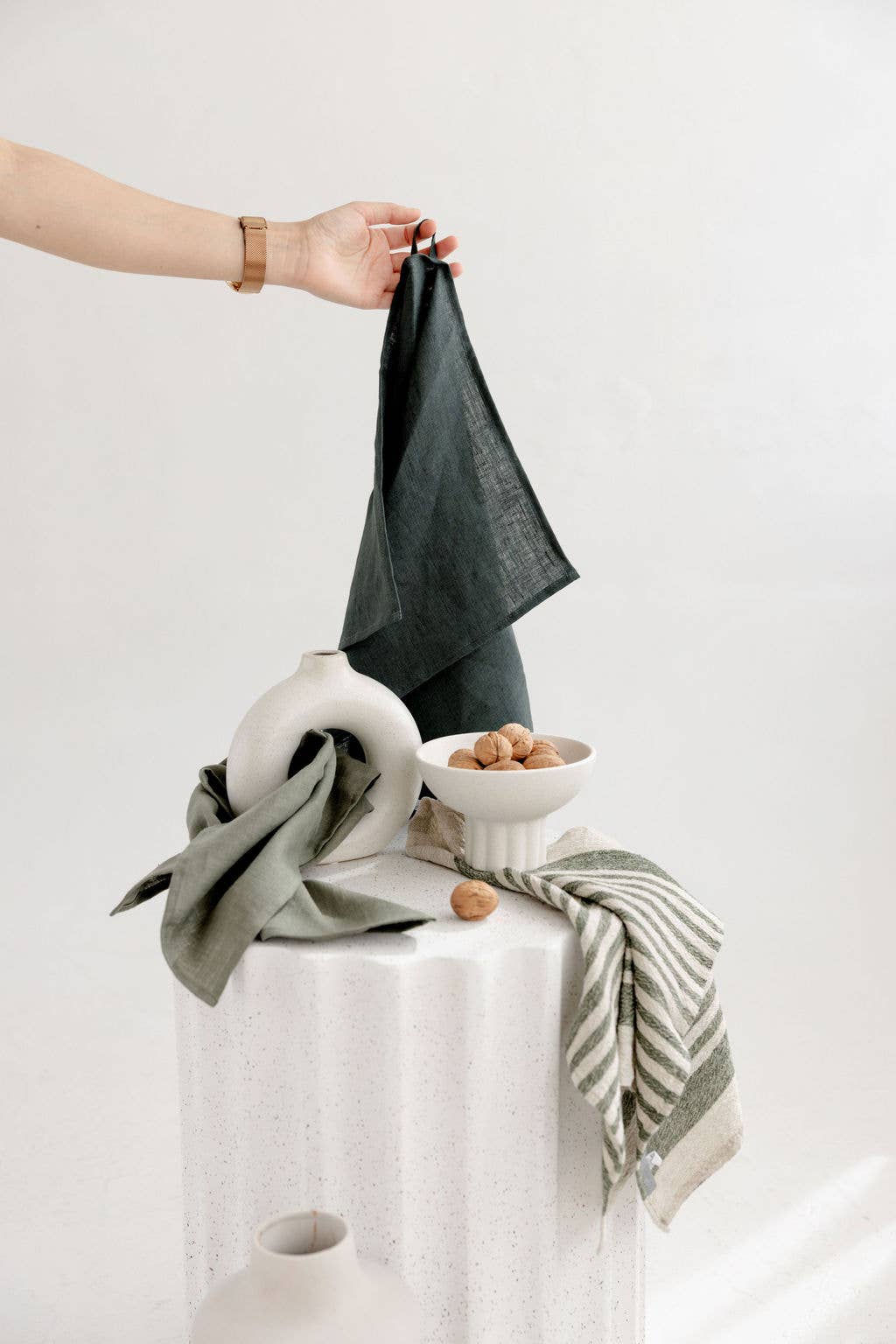 dodesign - Wholesale Tea Towel - Linen Tea Towel (dish towel) /  Christmas Forest green3