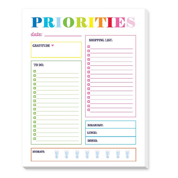 Donovan Designs - Wholesale Planner - PRIORITIES PLANNER NOTEPAD