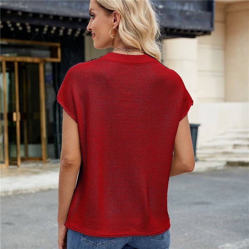 UZ Wholesale Store - Wholesale T-Shirt - Women's - Plain Round Neck Knit T-Shirt6