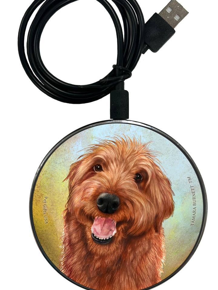 Corte Desgrenhado Vermelho de Labradoodle - Carregador de Telemóvel Zoomies por atacado de Pet Gifts USA, LLC