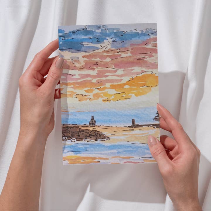 Port Washington | Sunrise Card for wholesale by Song & Sparrow Studio