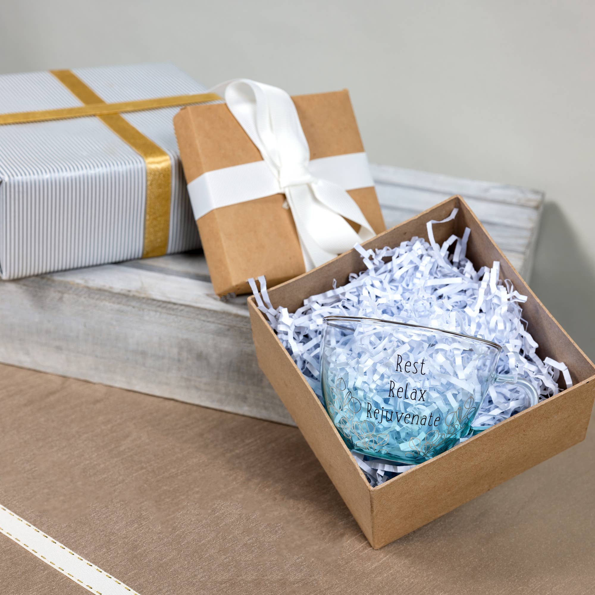 Pavilion - Wholesale Coffee/Tea Cup - Relax - 7 oz Glass Teacup and Saucer3