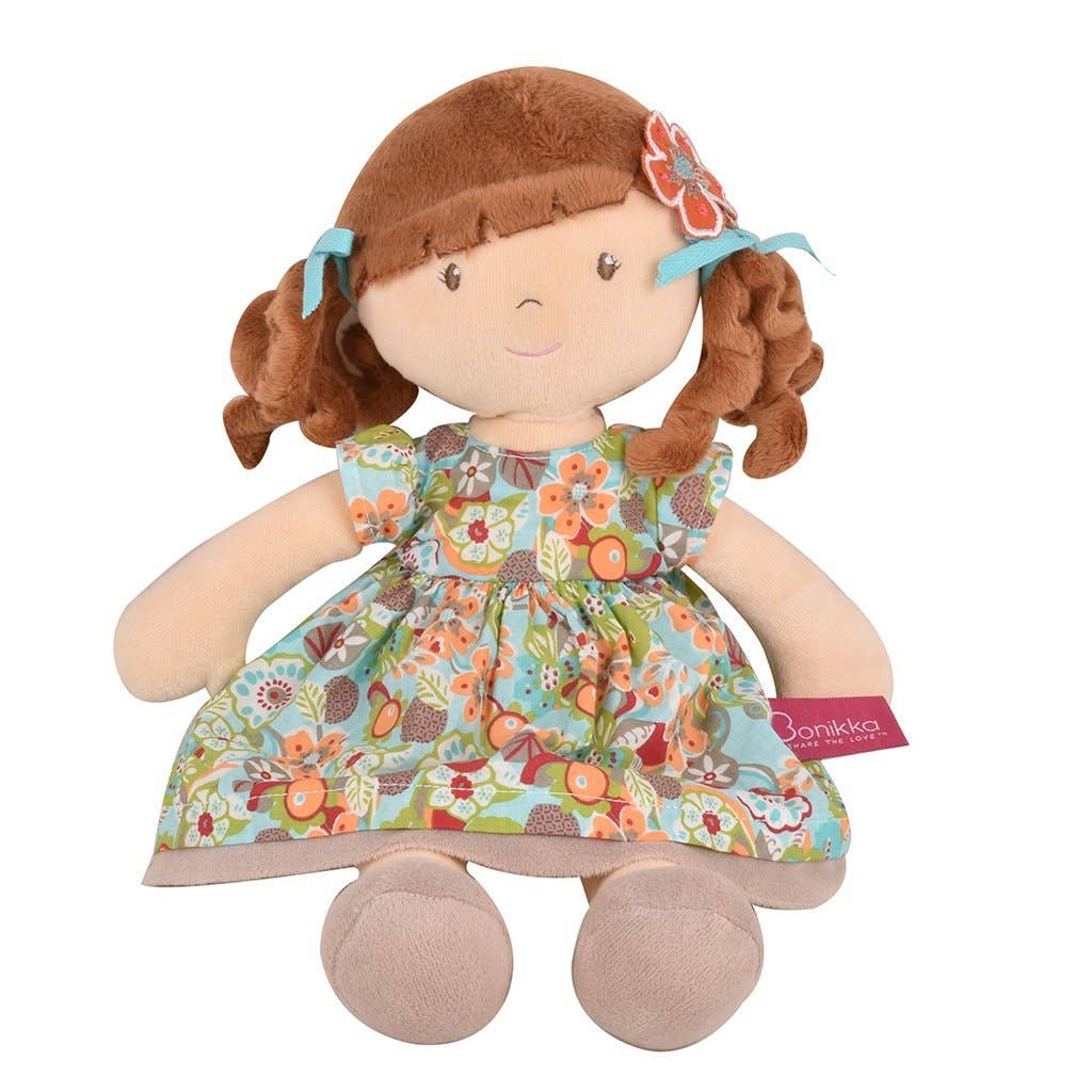 Tikiri Toys LLC - Wholesale Doll - Kids - Summer Brunette Hair with  Orange Floral Dress1