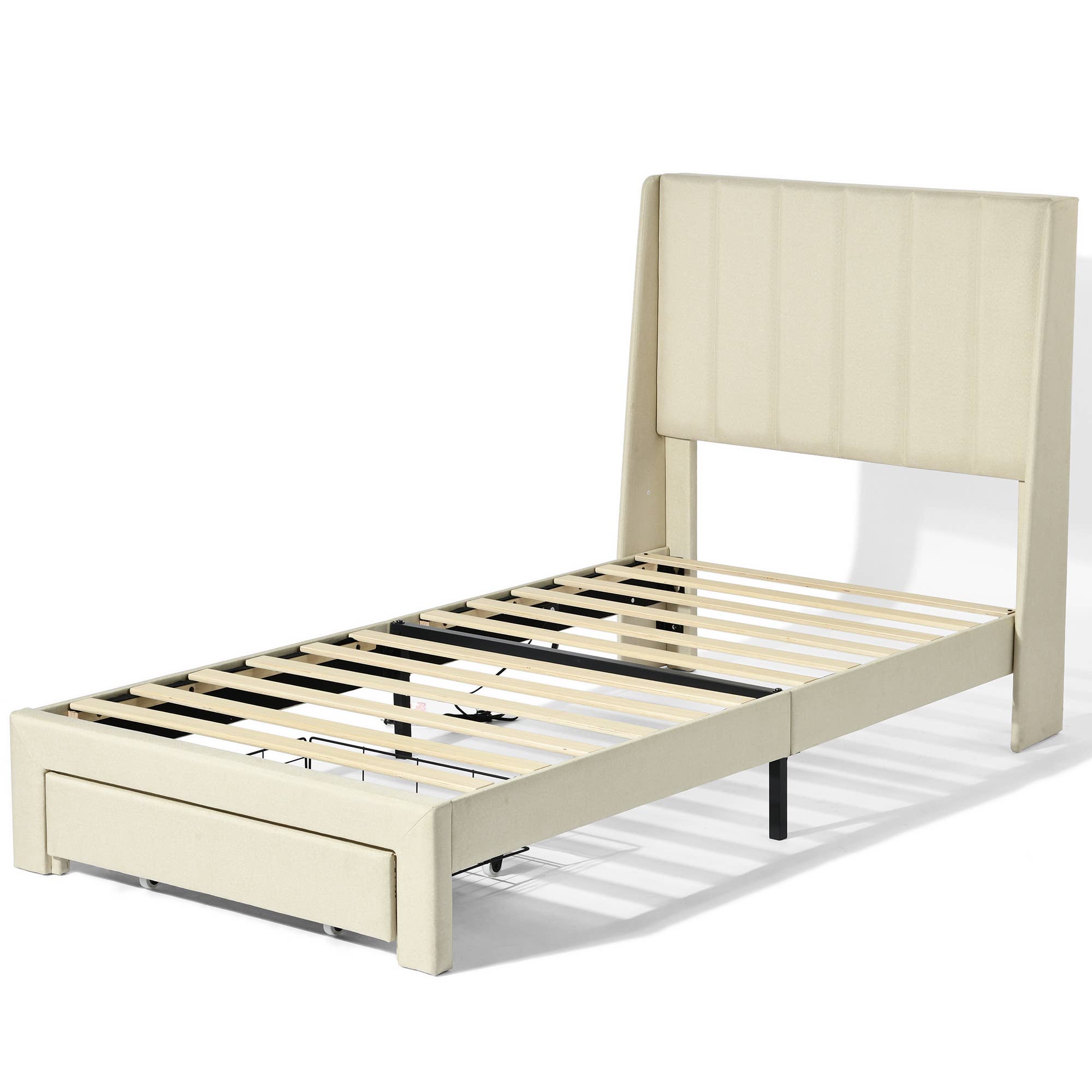 HOMYCASA DESIGN INC - Wholesale Bed - Queen/Twin Bed Frame - Drawers, USB, Beige16