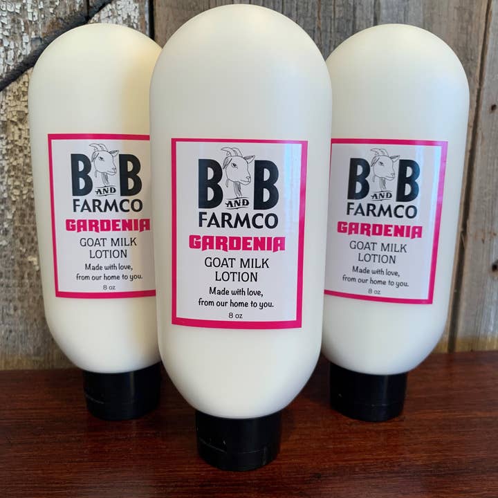 Gardenia Goat Milk Lotion - 8 oz for wholesale by B and B Farmco