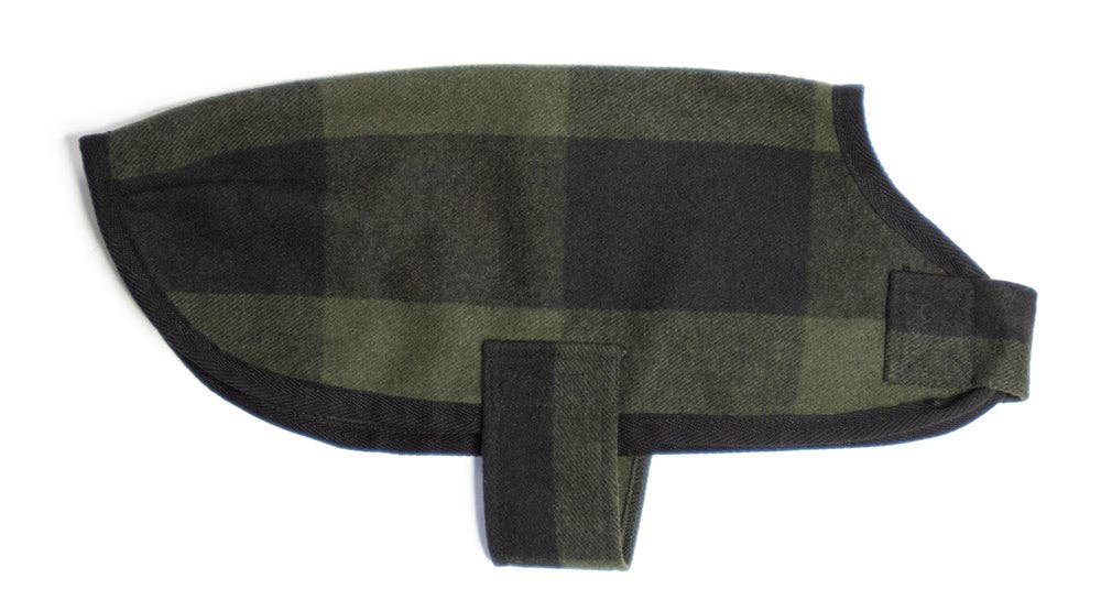Mr. Soft Top - Wholesale Pet coat – Dog - Dark Green Tartan Wool Walking Coat0