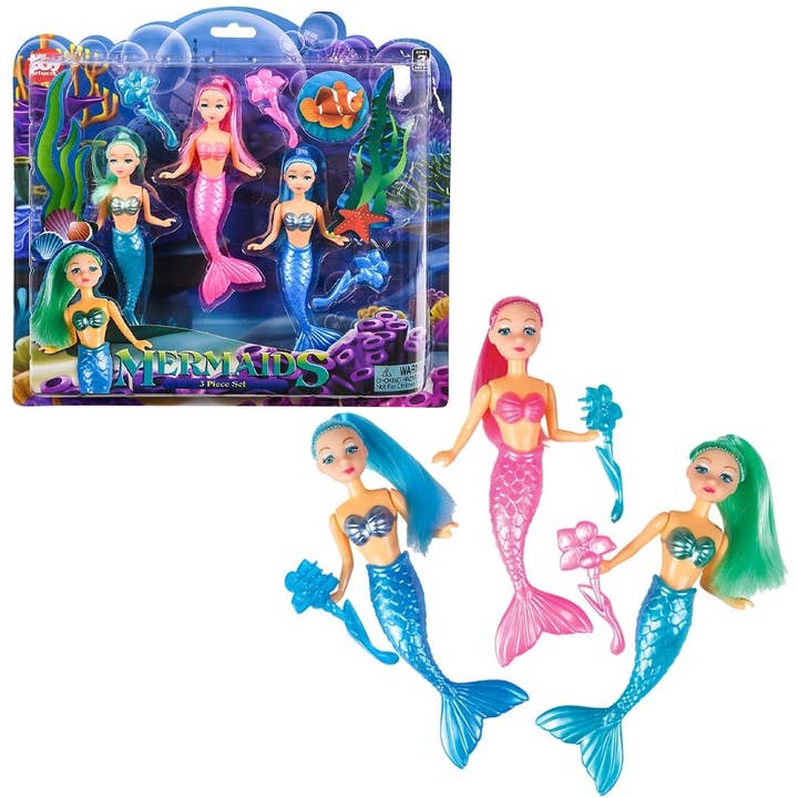 3st 6" MERMAID SET LLB barnleksaker för wholesale av La Luna Bella - Toys
