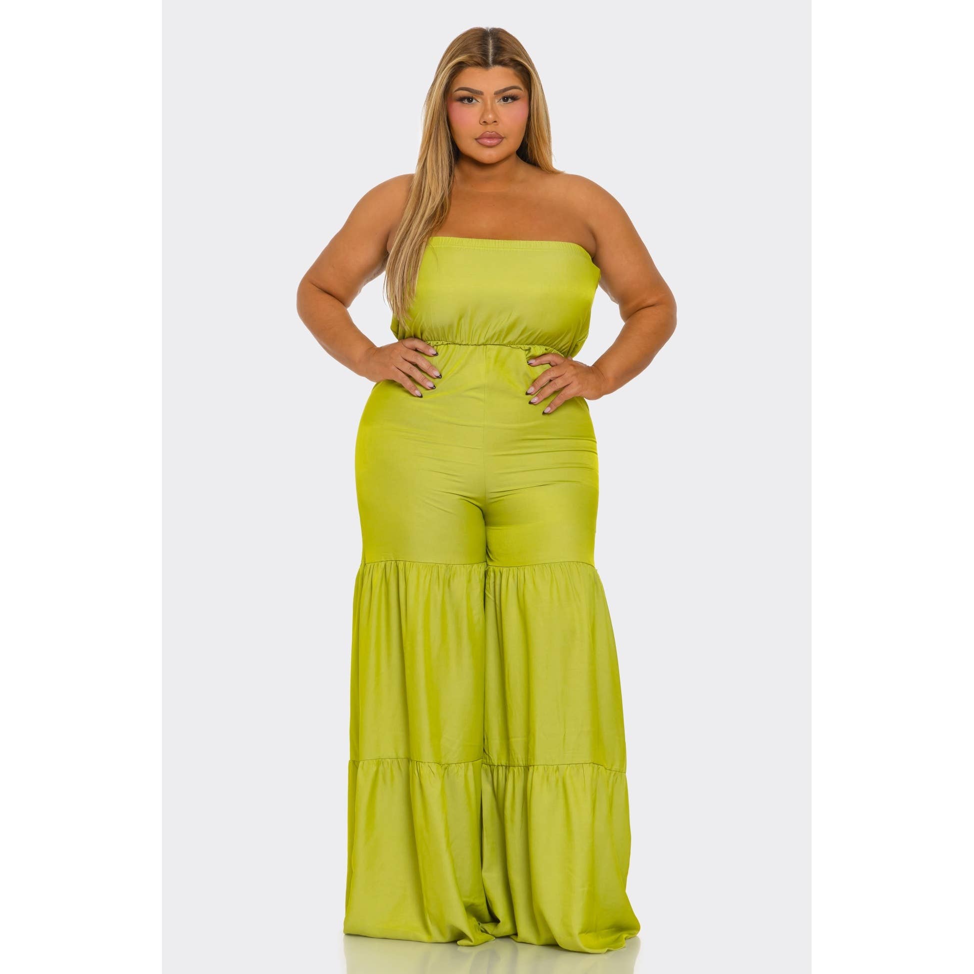 FashionShowcase - Wholesale Jumpsuit - Women's - PLUS -JUMPSUIT RUFFLE HEM3