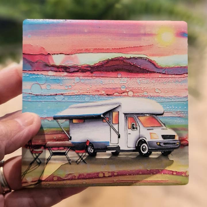 56-C Camping-car Coaster pour la vente par By Jo Crafts