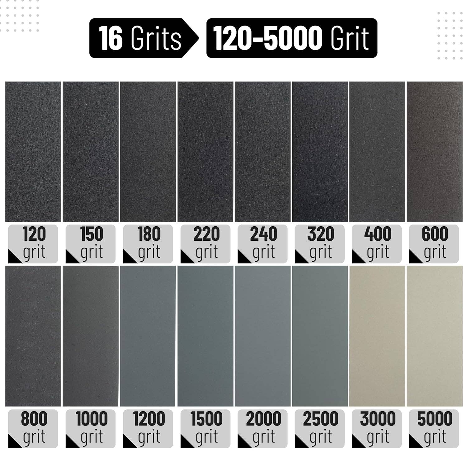 Bates Choice - Wholesale Craft Supplies - Bates- Sandpaper, 48 pcs, 120 to 5000 Grit Assortment2
