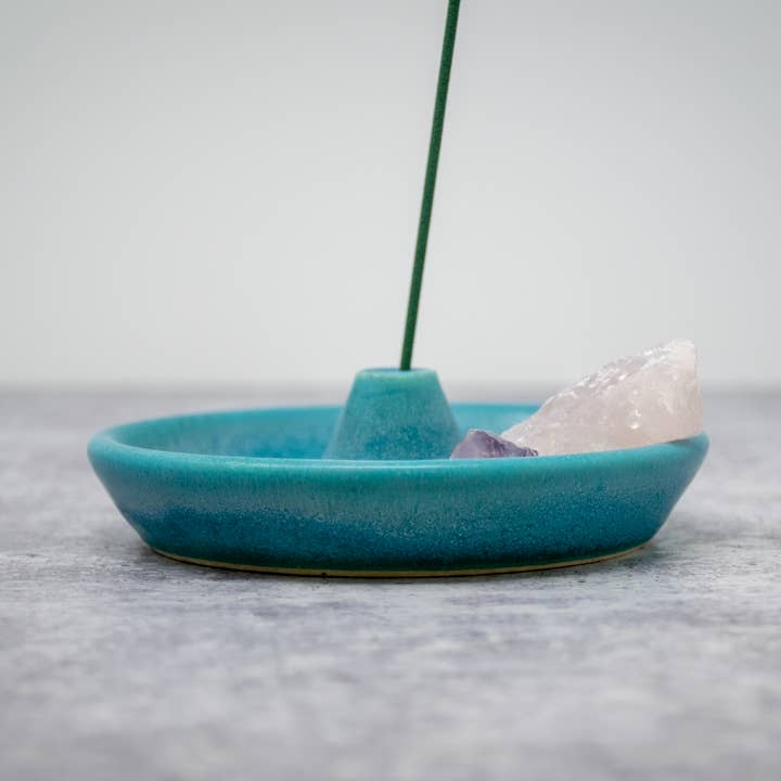 Pamela Ceramics - Wholesale Incense Holder - Incense Holder in Turquoise Crystal Glaze1